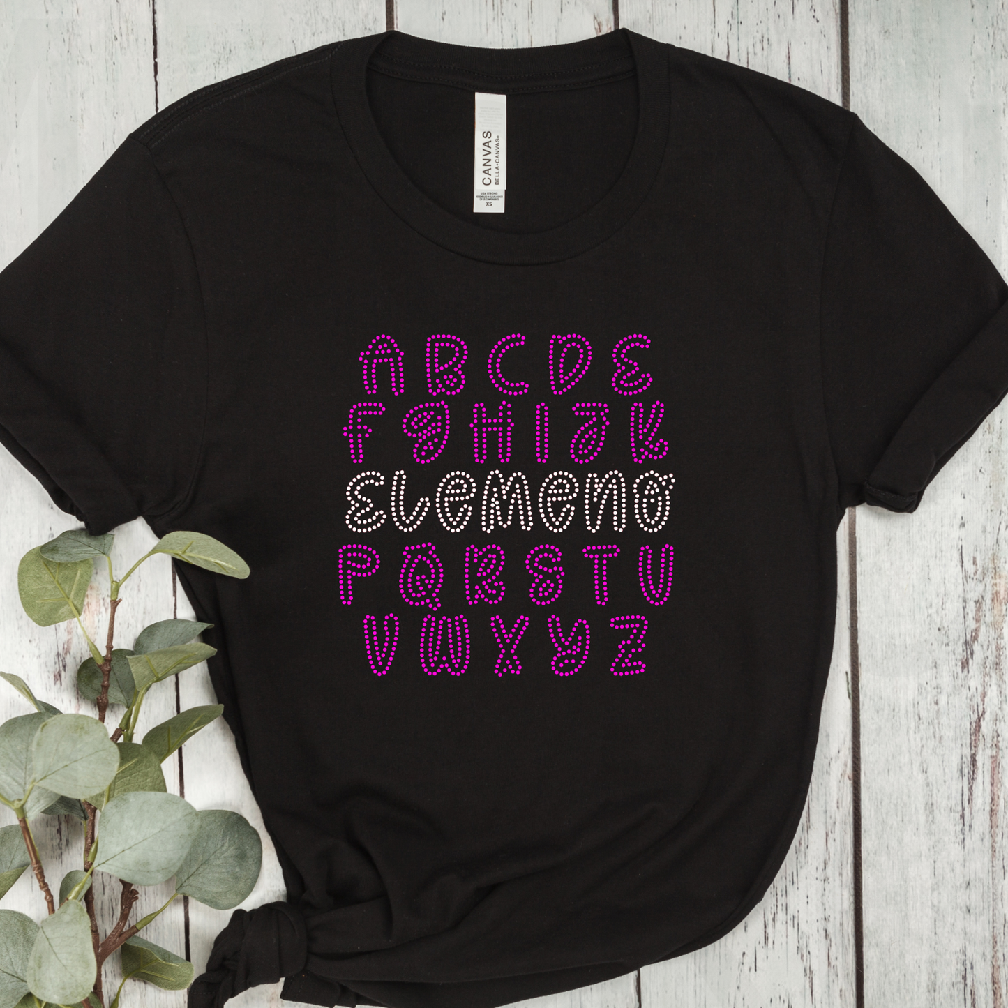 Alphabet ELEMENO Rhinestone Template (SS10s)