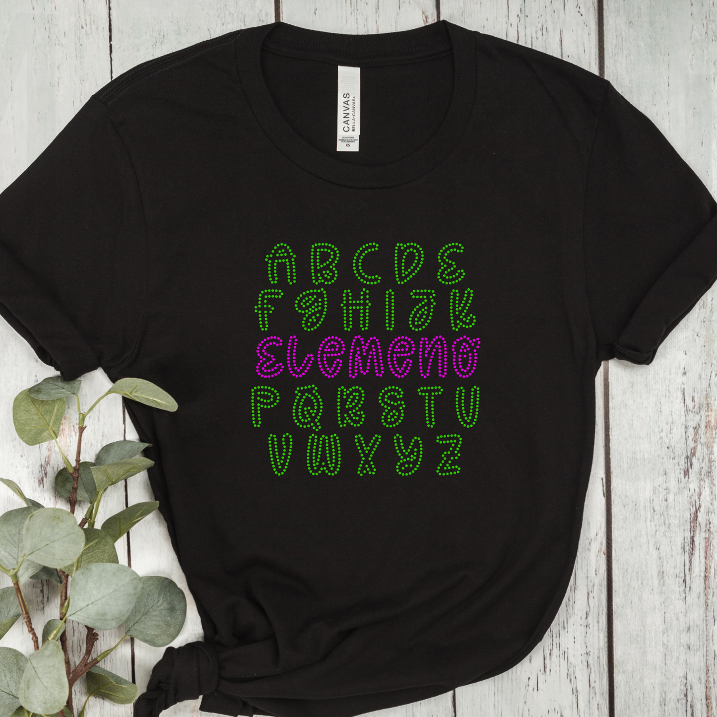 Alphabet Elemeno Rhinestone T-Shirt