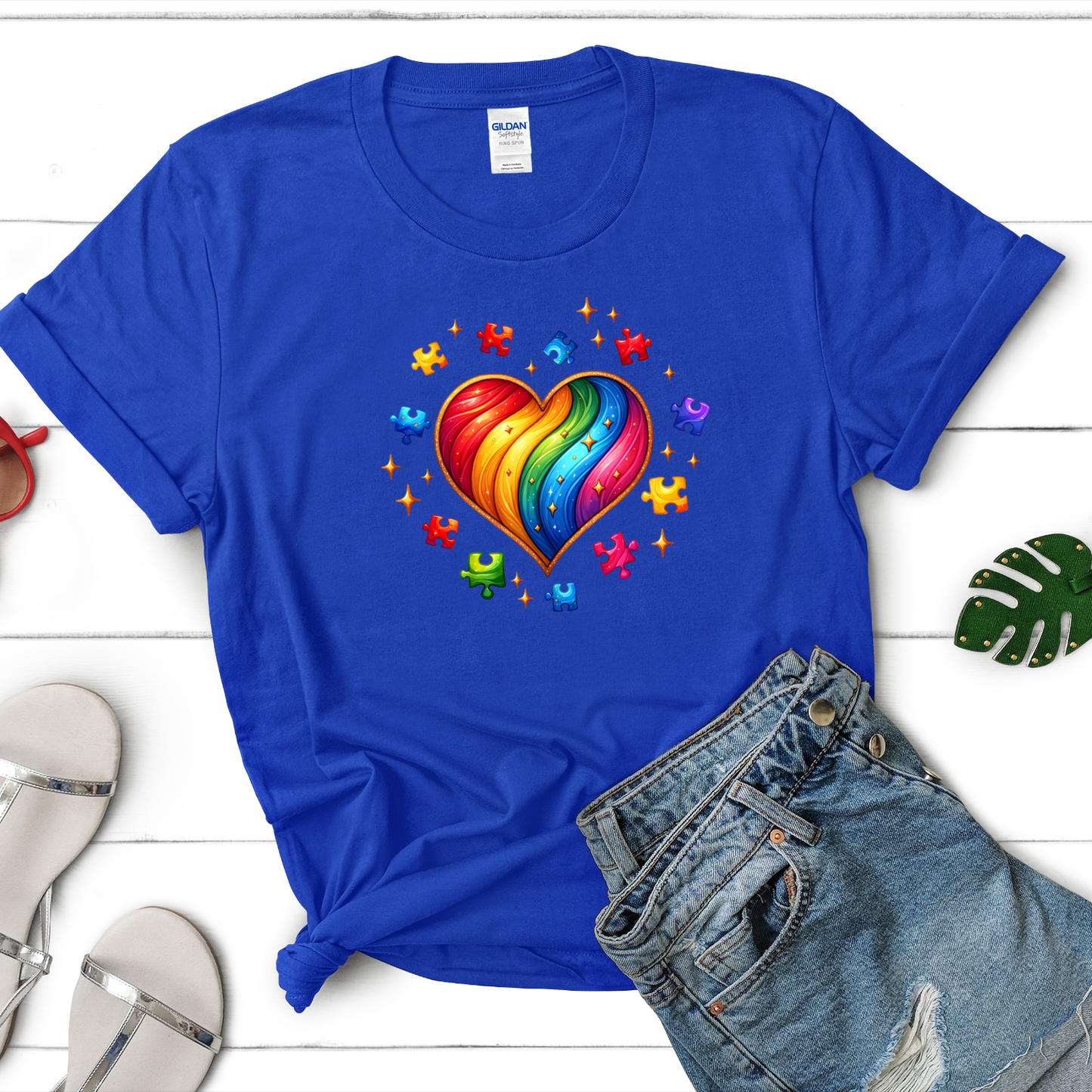 Autism Color Burst Heart T-Shirt