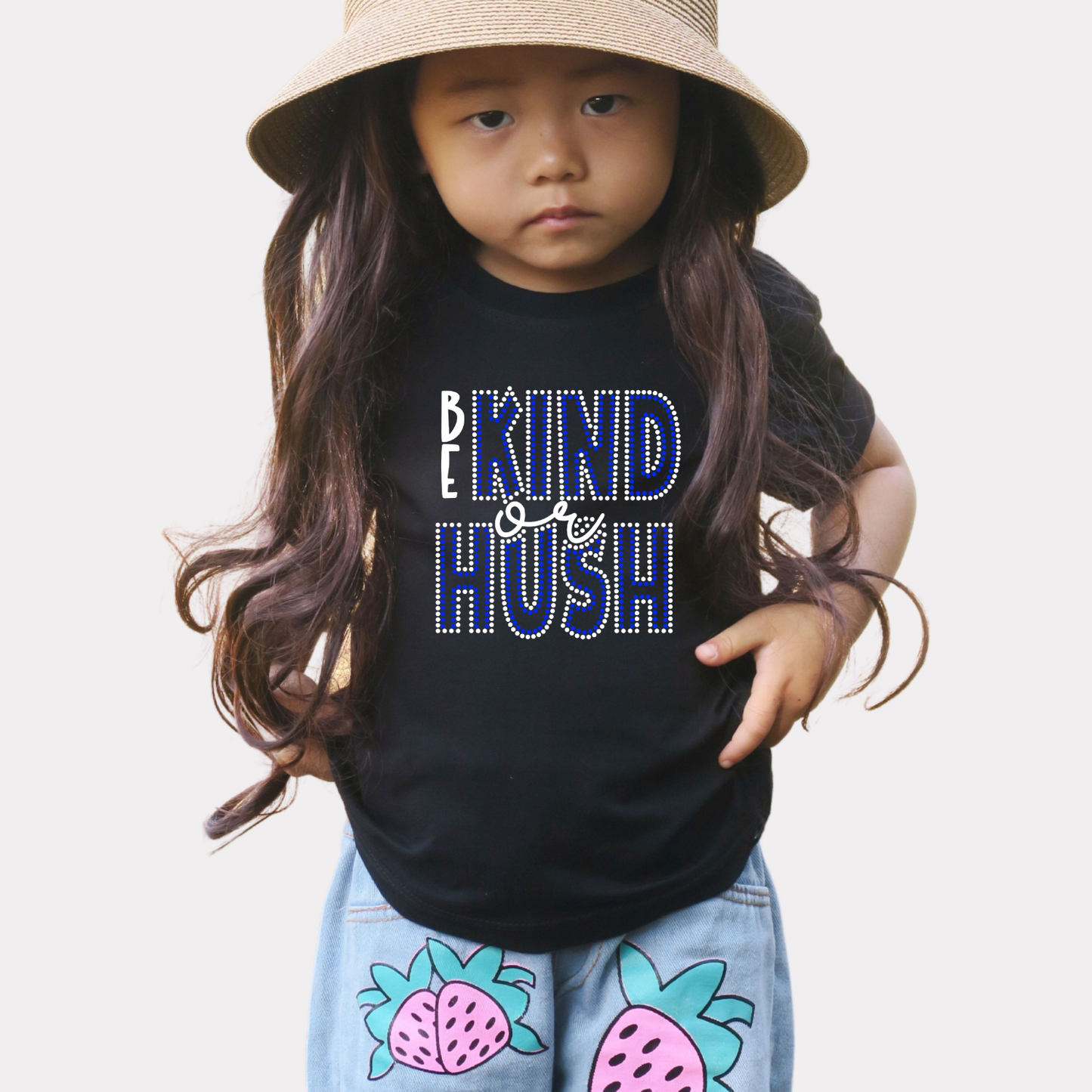 Hush or Be Quiet with Rhinestones Tee