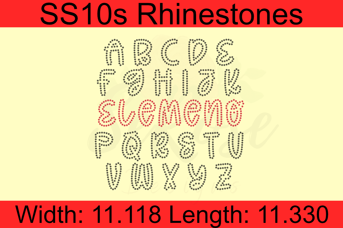 Alphabet ELEMENO Rhinestone Template (SS10s)