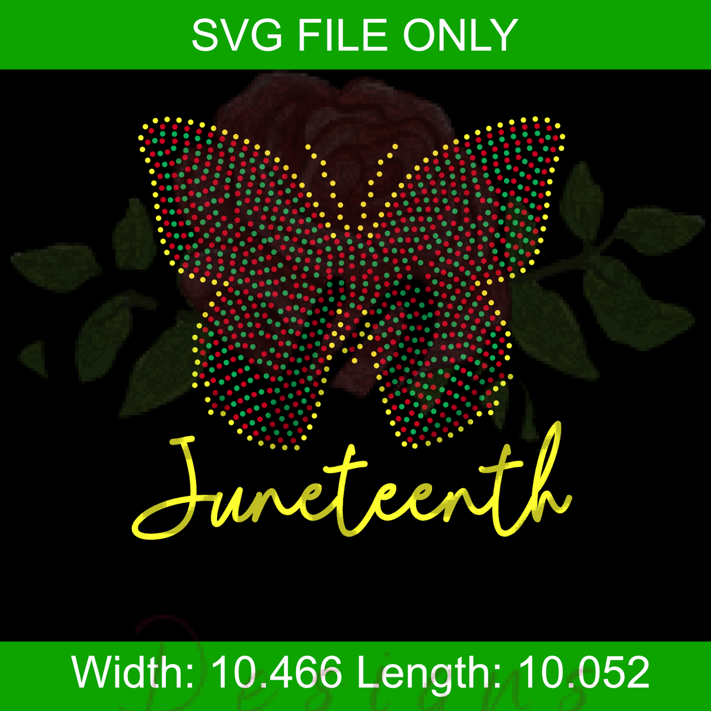 Juneteenth Butterfly Rhinestone Template (Digital File)