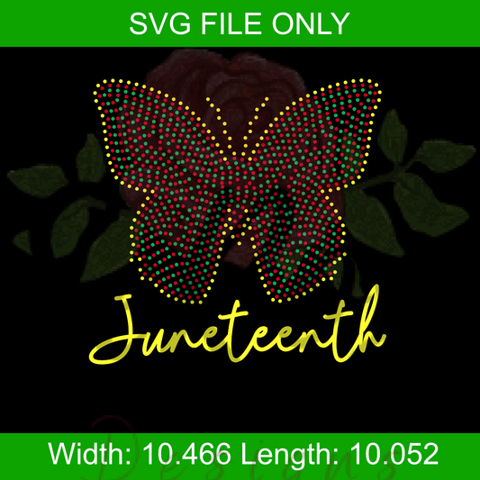 Juneteenth Butterfly Rhinestone Template (Digital File)