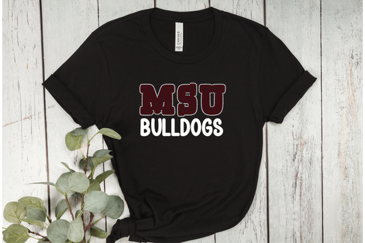 MSU Bulldog Rhinestone T-Shirt