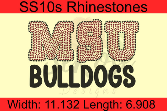 MSU Bulldogs Rhinestone Template SVG FILE ONLY