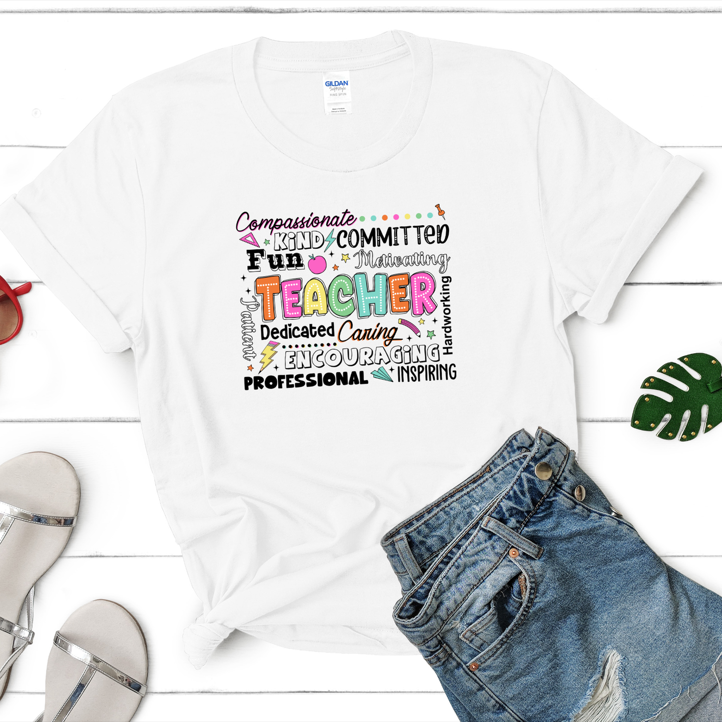 Teacher  Word Cloud 2 Tee